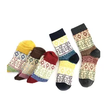 Wholesale Winter Women Crew Socks Floral Wool and Cotton Set Socks Designer Socks