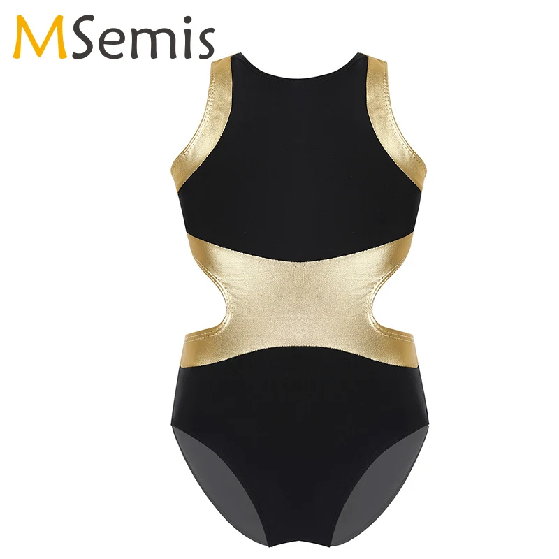 Fashion Girls Halter Cutout Side Open Back Ballet Leotard Gymnastics
