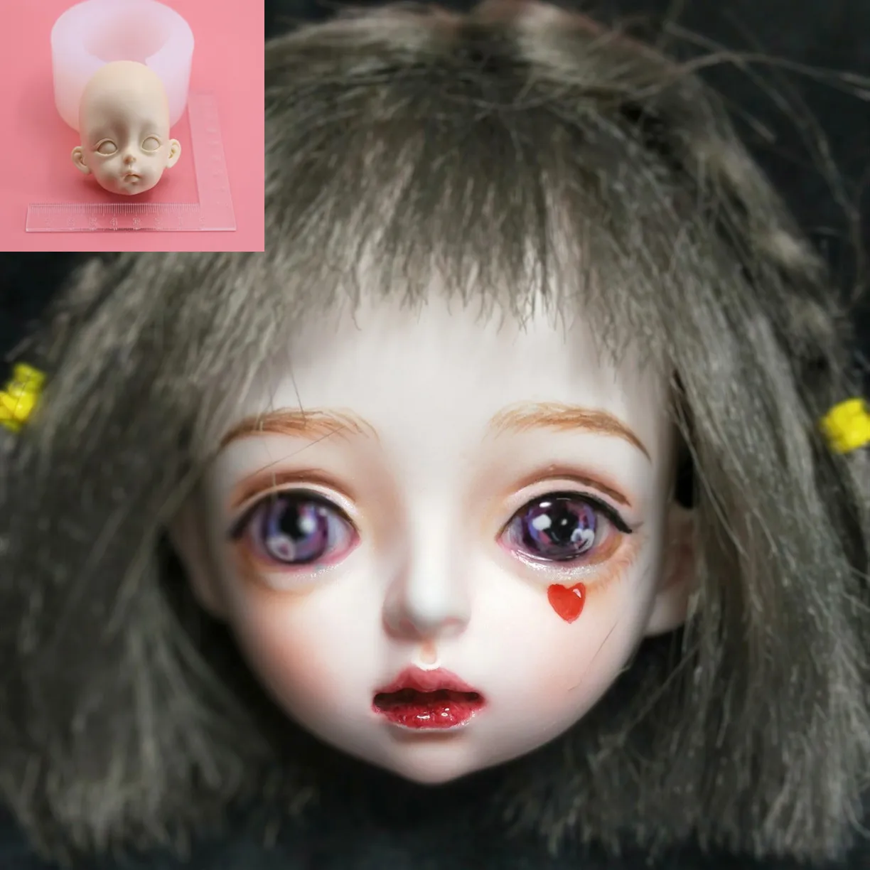 Форма для лица 6 точек bjd силиконовая форма ульсветильник глина помадка мягкая