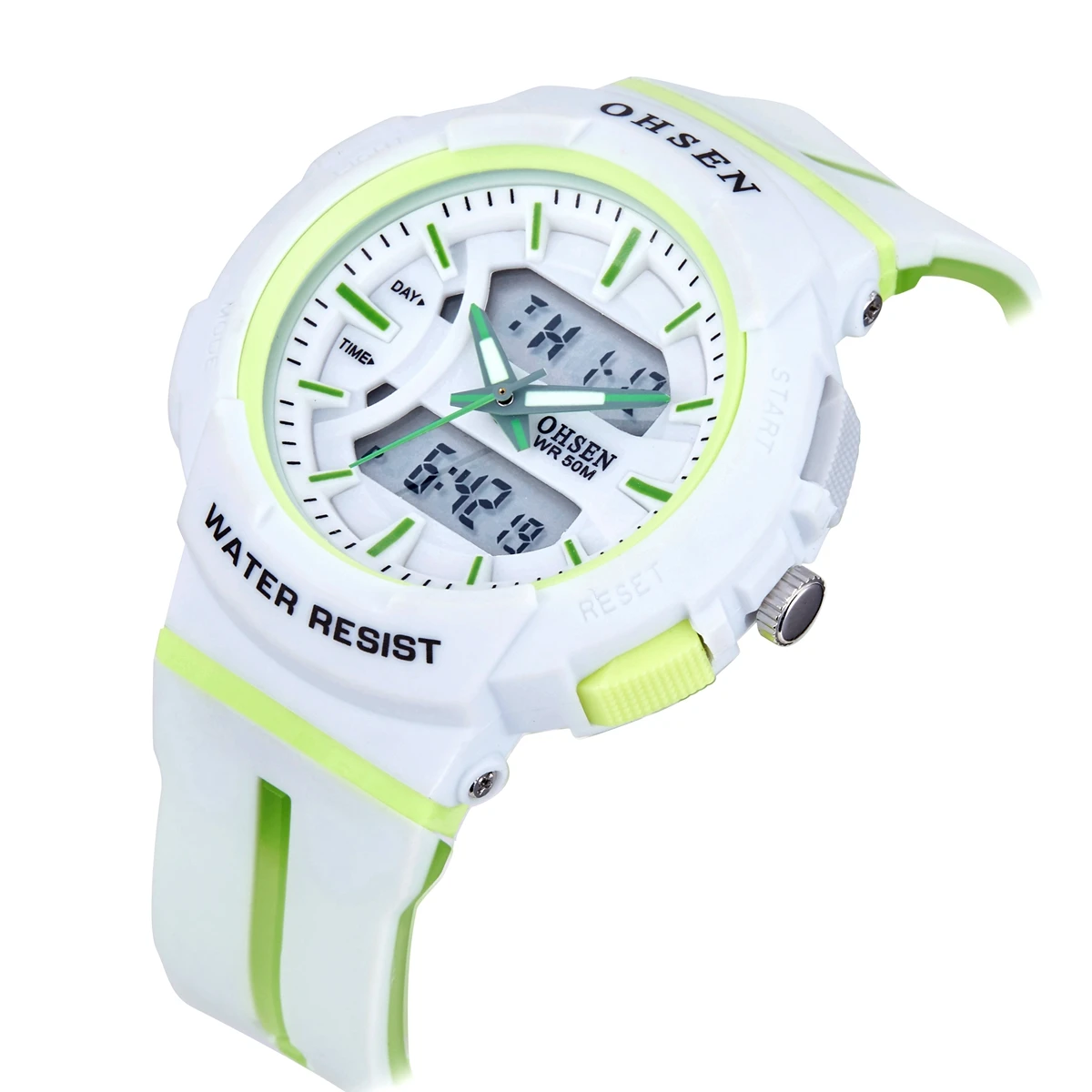 White lady watch OHSEN женские спортивные часы для спорта на открытом воздухе водонепроницаемые черные светодиодный детские часы Военные многофункциональные наручные часы для девочек montre femme - Цвет: White lady watch
