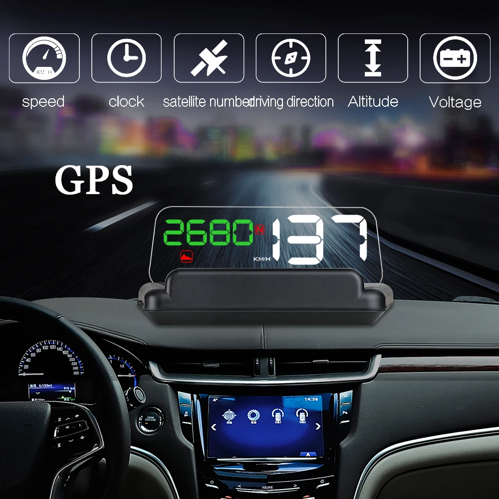 

WIIYII T900 Car HUD Head Up Display OBD2 II EUOBD Overspeed Warning System Projector Windshield Auto Electronic Voltage Alarm