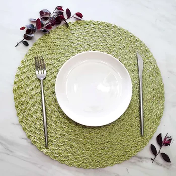

Wholesale 50pcs PP Woven Placemat Round Thick Anti-scalding Heat Insulation Pad Home Living Breakfast Dedicated Table Mat D0005