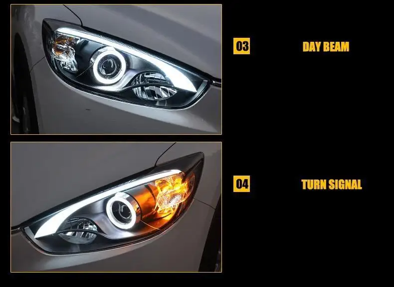Luces Para Автомобильные Боковые поворотные сигнальные лампы дневные светодиодные ходовые Drl фары автомобильные огни в сборе 17 18 для Mazda CX-5