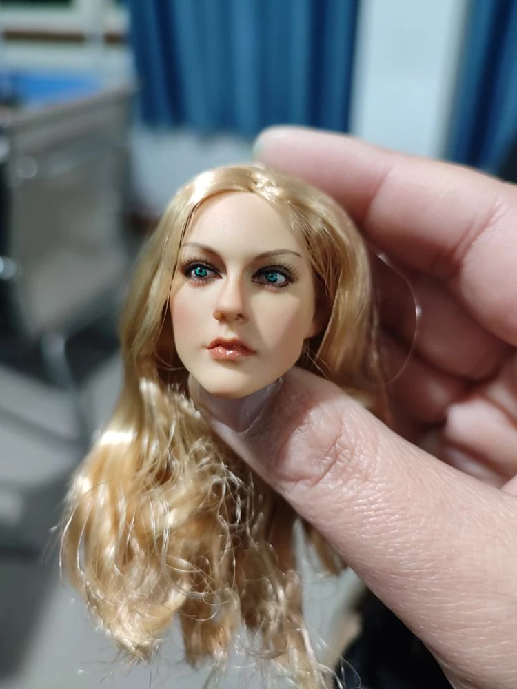 KUMIK KM16-96 Blonde Long Hair European Female Head 1/6 Fit 12" Girl Figure Toys 