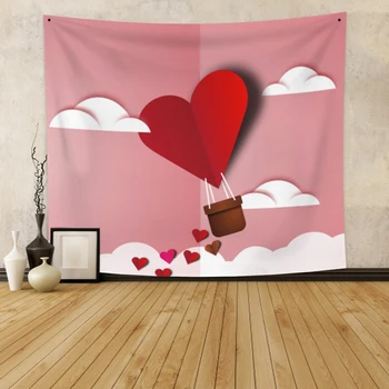 

Laeacco Fashion Tapestry Love Romantic Rose Wall Hangings Carpet Bedside Room Festival Wedding Restaurant Shop College Dorm