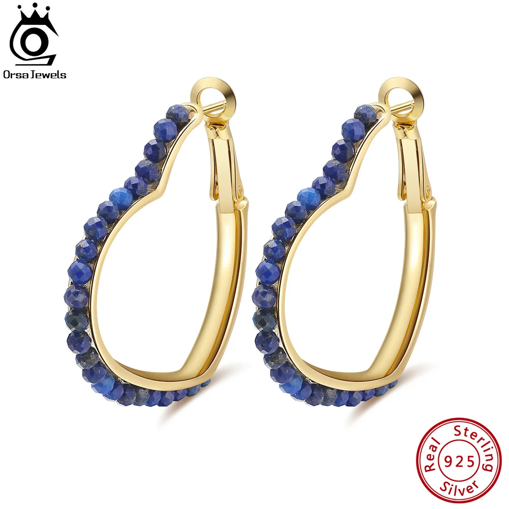 ORSA JEWELS драгоценный камень натуральный Лазурит ручной работы 925 пробы серебряные