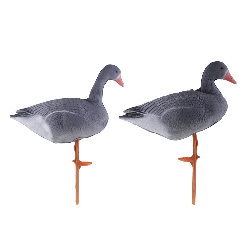 2pcs/pack 3D Lifelike Russian Goose Hunting Decoys 2 Types - Resting, Standing