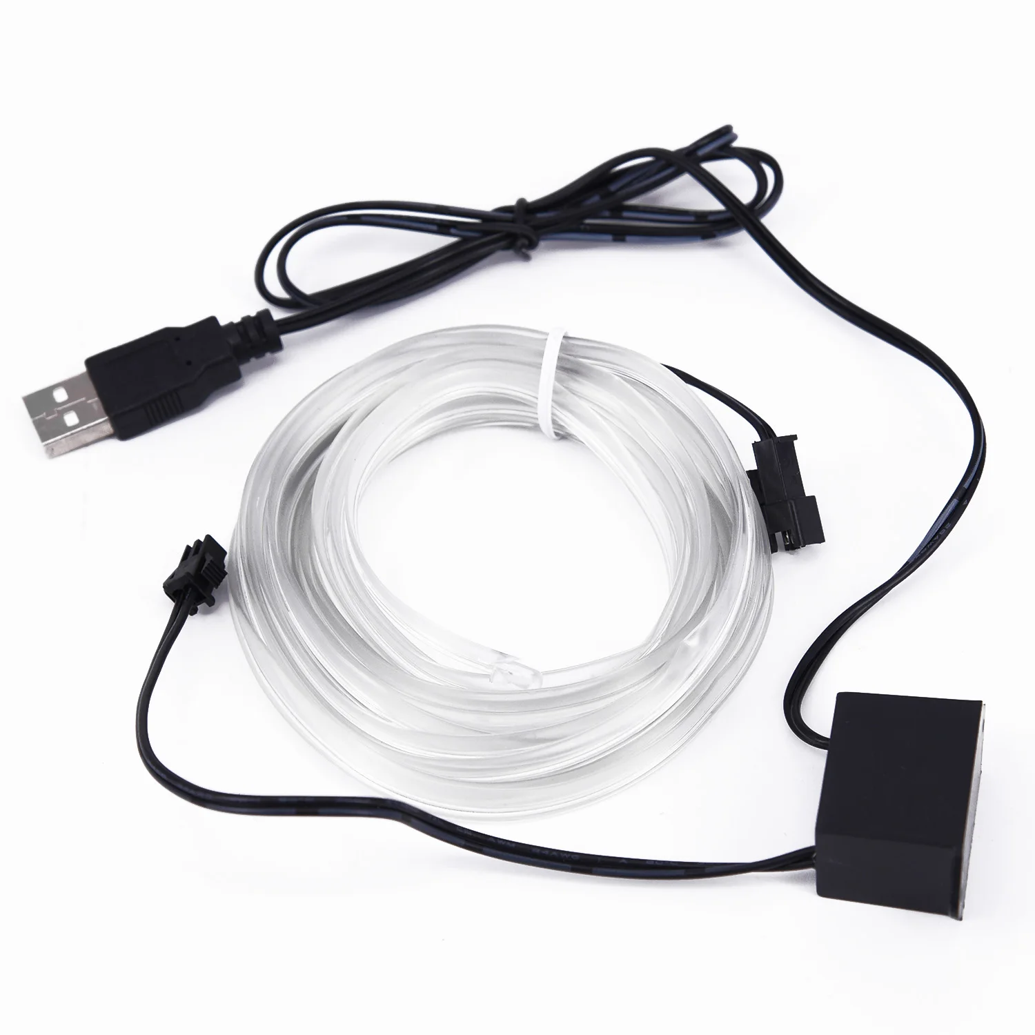 Напряжение 5V USB прозрачный синий светодиодный светильник светящаяся проволочная лента для салона автомобиля