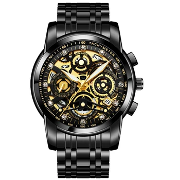 

Casual Luminous Quartz Watch Watch KIMSDUN Fashion Mens Watch Stainless Steel Band Wristwatch Waterproof Male Clock Reloj Hombre