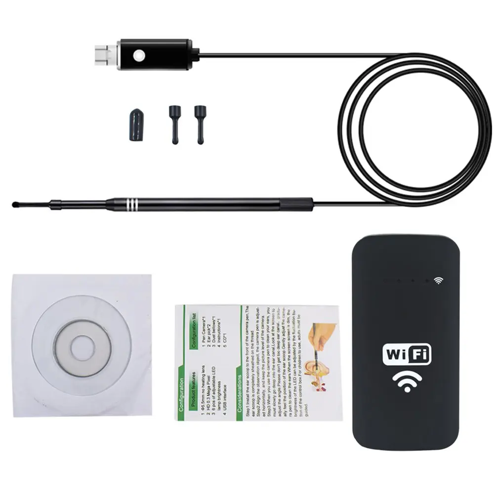 

USB Otoscope Camera Digital Otoscope Earwax Cleaning Tool with 6 Adjustable LEDs for PC for Windows for iOS Computer
