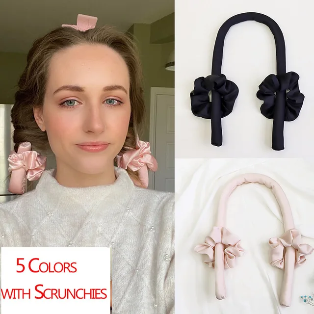 Lystrfac Slik Satin Heatless Hair Curler Headband for Women Hair Wrap Curling Ribbon Girls Scrunchies Headwear Hair Accessories 1