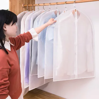 

Translucent Garment Bag Covers for Clothes with Zipper Clothes Protector Dust Cover Storage Bag for Fur Coat Suit Bag 10pcs