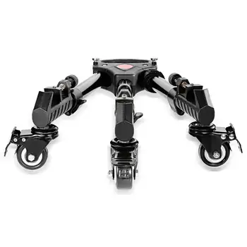 

Foldable Photography Heavy Duty Tripod Dolly Base Stand Flexible Wheels Adjustable Legs for Camera Photo Video with Carrying Bag