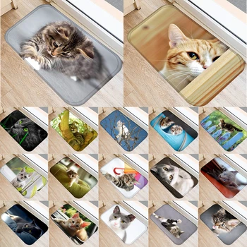 

1pcs 40*60cm Cute Cat Animals Pattern Anti-Slip Suede Carpet Door Mat Doormat Outdoor Kitchen Living Room Floor Mat Rug 48306