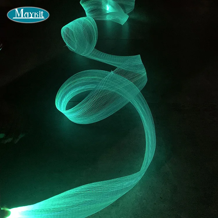 Mayki 5 meters fiber optic mesh ribbon netting for tree star ceiling sensory room light decoration