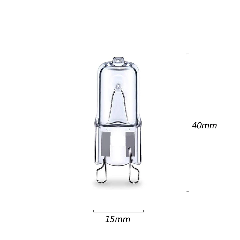 5 шт., галогенный светильник, сменный сигнальный светильник, s, печь, плита, светильник ing G9 40 Вт, 220-240 В, с регулируемой яркостью, 480 люмен, 2800 K, теплый белый