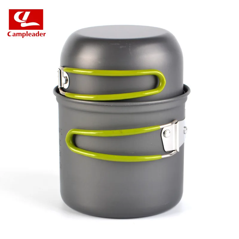 Campleader Camping Outdoor Camping Cookware 2pc/Set Pot Outdoor Cooker Picnic Light Aluminium Alloy Portable Pot Cover