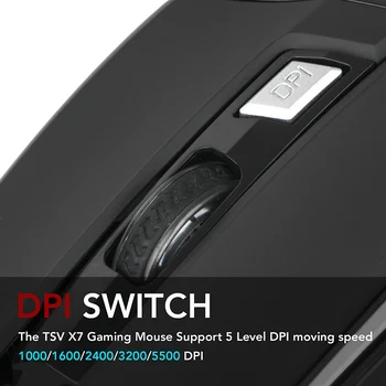 

Wired Gaming Mouse 6/7 Button 5500 DPI LED Optical USB Computer Mouse Comfortable-hold Gaming Mouse @M23