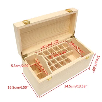 

New Portable 49 Slots Essential Oil Bottles Storage Box Pine Wood Organizer Storage Holder Container Treasure Jewelry Carrying C