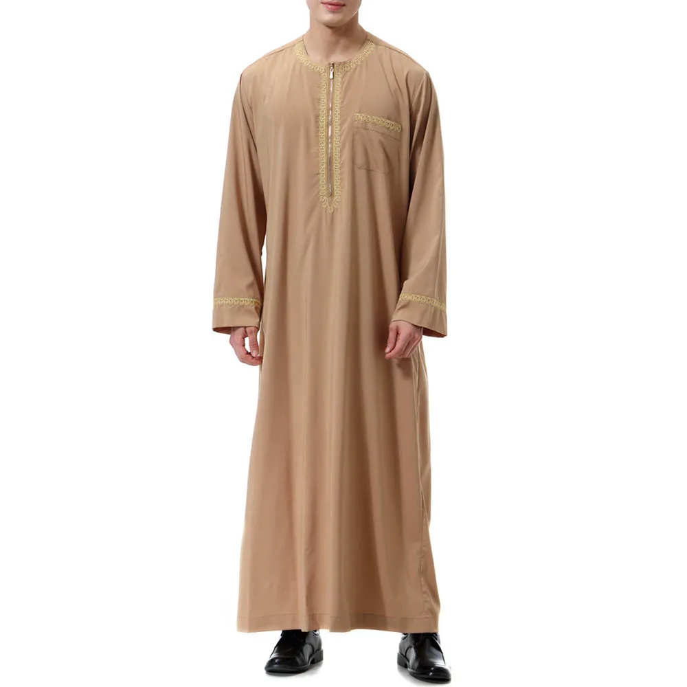Plus Size Muslim Long Arabian Men's Shirt Solid White Ankle Length Loose Casual Robes Plus Size M-4XL Islamic Clothings