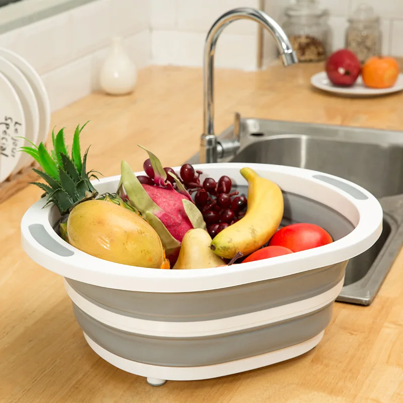 

Multi-functional Folding Cutting Board Travel bian xie pen Folding Washing Basin Foldable Sink Folding Ice Bucket