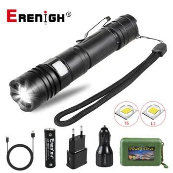 

Super Bright Led Flashlight USB Linterna LED Torch T6 L2 Power Tips Zoomable Outdoor Bicycle Light by Rechargeable 18650 Battery