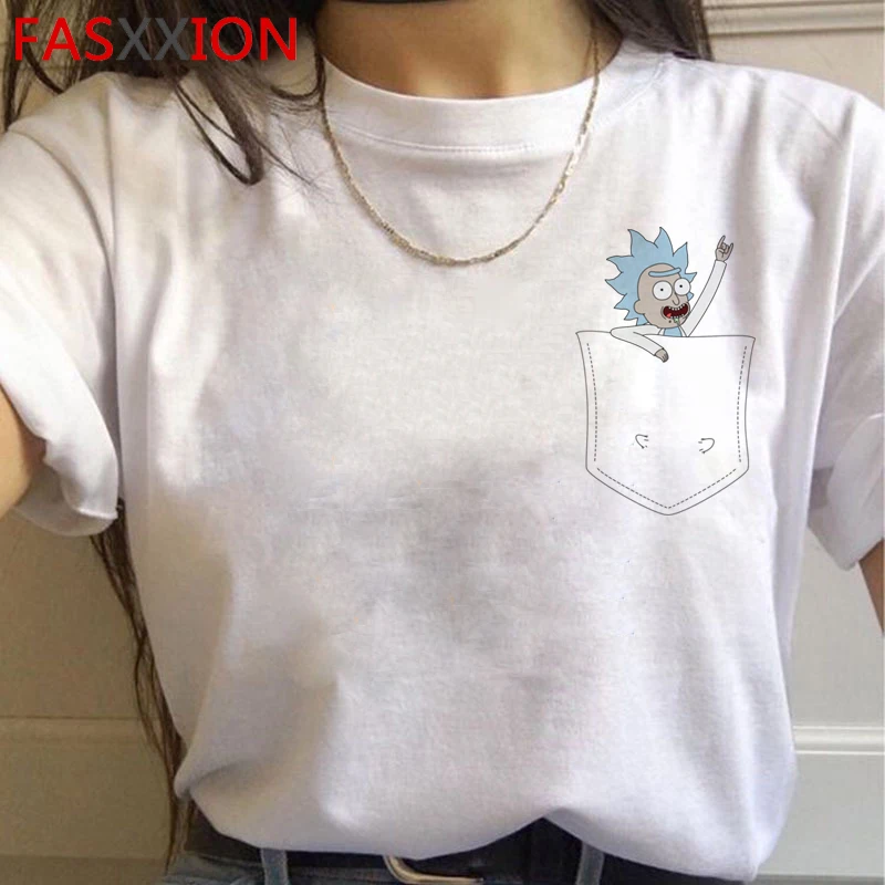 Rick and Morty Funny Cartoon Harajuku T Shirts Women Ricky N Morty Ullzang T-shirts Grunge 90s Tshirts Aesthetic Top Tees Female