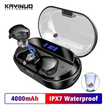 Беспроводные Bluetooth наушники 5,0, беспроводные наушники, светодиодный дисплей, 4000 мА/ч, водонепроницаемые bluetooth наушники, игровая Спортивная гарнитура с микрофоном