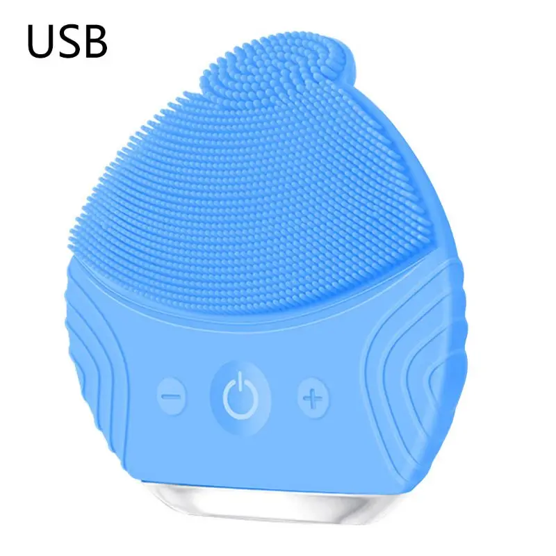 blue Силиконовый Электрический очищающий перезаряжаемый Очищающий Инструмент для ухода за кожей лица - Цвет: blue