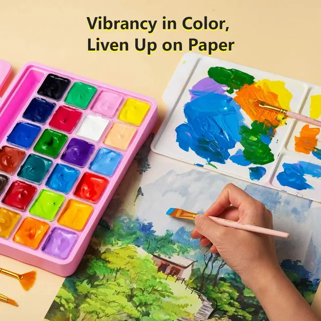 Gouache Watercolor Paints Set  Himi Jelly Gouache Paint Set - 24 Colors  Professional - Aliexpress