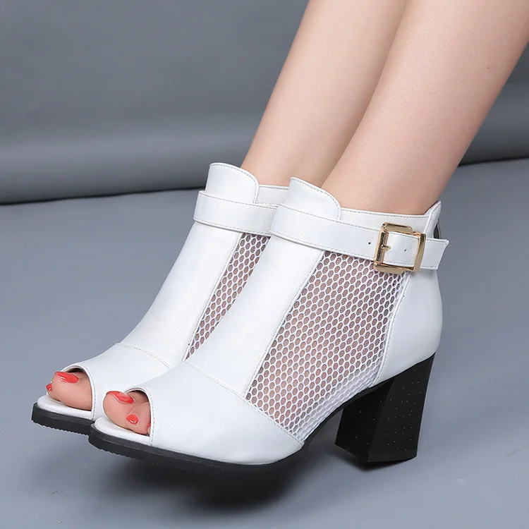 

2017 Summer New Style Light Bottom Fish Mouth Mom Sandals High Heel Anti-slip Sandals Women's
