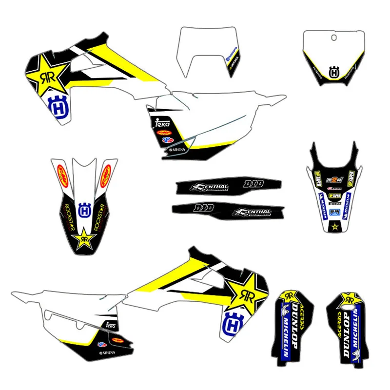 Motorcycle Decals Sticker Graphic Kit DECO For Husqvarna 125 250 350 450 TC FC TX FX FS  2019 2020 TE FE 2020-2021