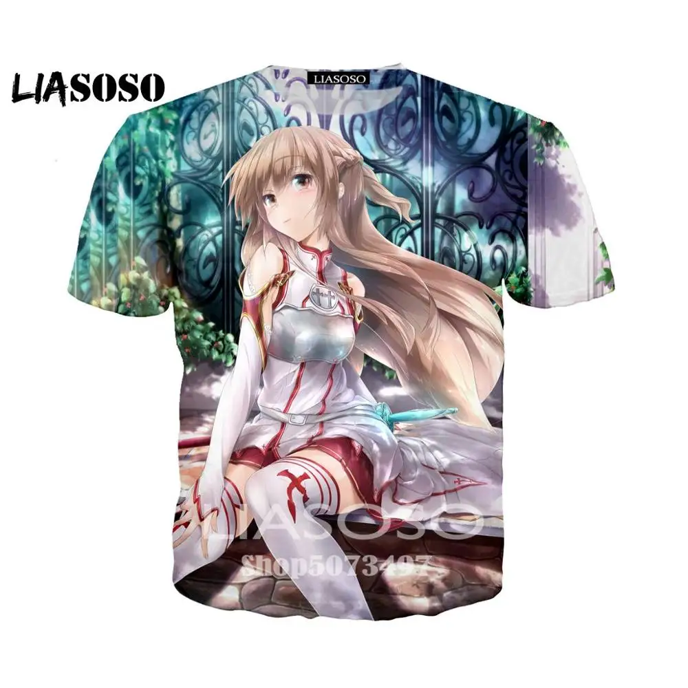 LIASOSO/футболка унисекс с 3D принтом японского аниме моногатари Yuki Asuna футболка для