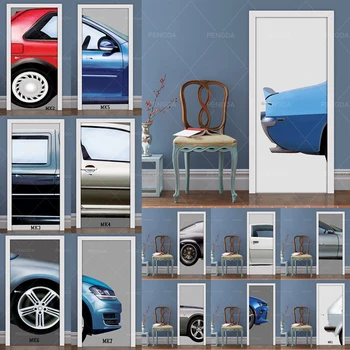 

3D Canvas Home Decoration Door Stickers Car Part Self Adhesive PVC Poster Print Art Picture Waterproof Wallpaper For Living Room