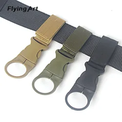 Gancho de garrafa de água de velcro de náilon tático multi funcional montanhismo portátil garrafa de água rápida pendurar