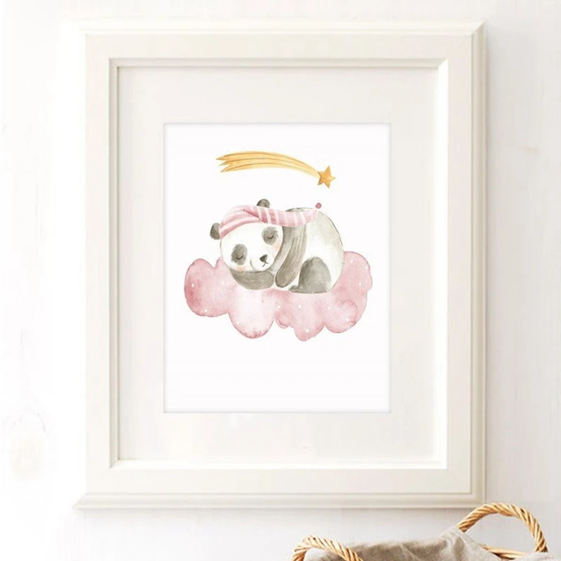 Sleeping Panda Prints Kids Room Decor