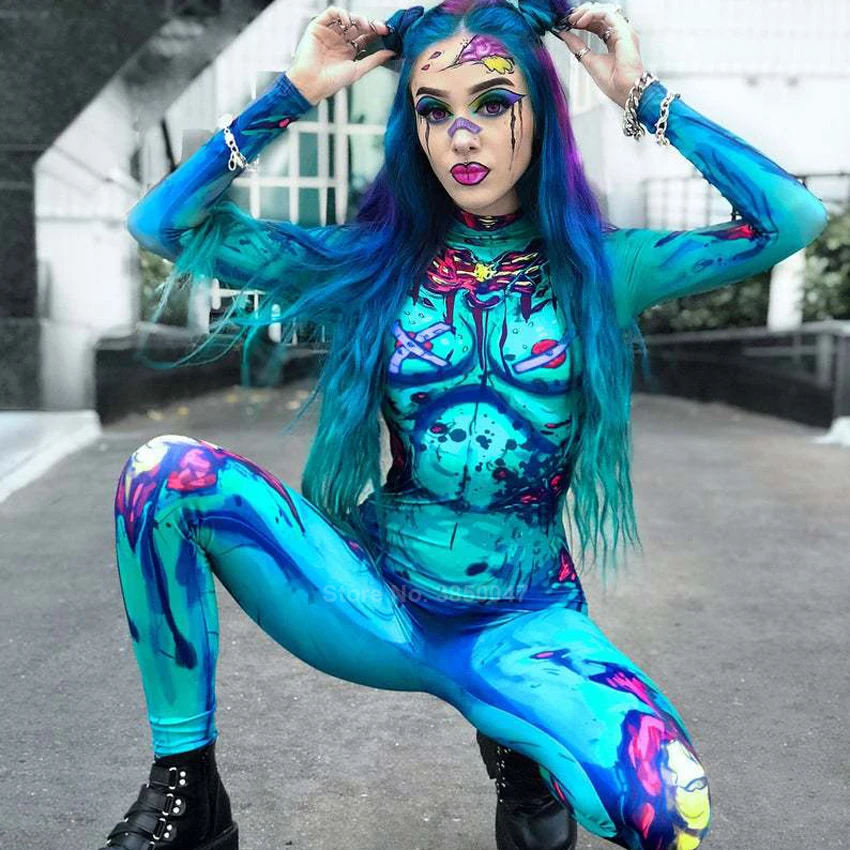 Страшный костюм для косплея женщин на Хэллоуин Карнавальная вечеринка Женское