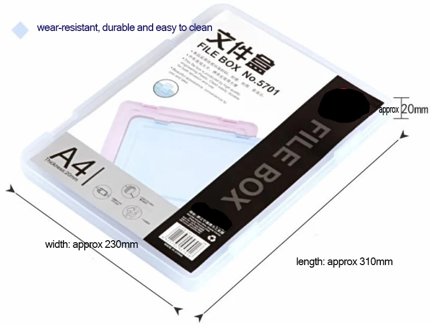 A4 ультра-тонкая портативная прозрачная коробка для файлов, дорожный журнал для документов, тестовая бумажная коробка для хранения, Офисная коробка для хранения файлов
