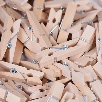 

50Pcs/lot Natural Mini Spring Wood Clips Clothes Photo Paper Peg Pin Clothespin Craft Clips Party Home Decoration Supply