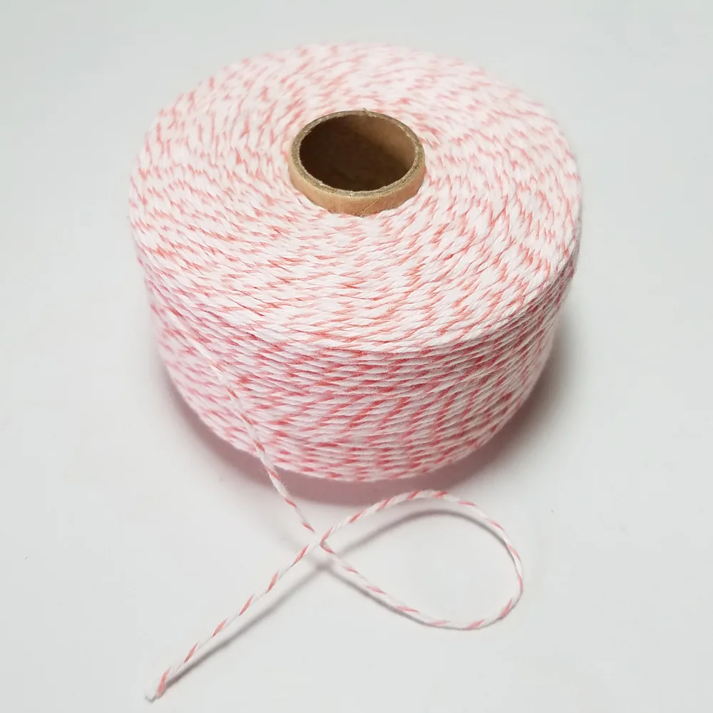 Colourful 200m/roll 100% Cotton cords twine thin rope string thread for  decoration gift pack DIY