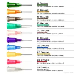 100 Pçs/lote Doseernaalden Naald Spuit Conheceu Luer Lock Ponta Romba 0.5 Polegada Lengte