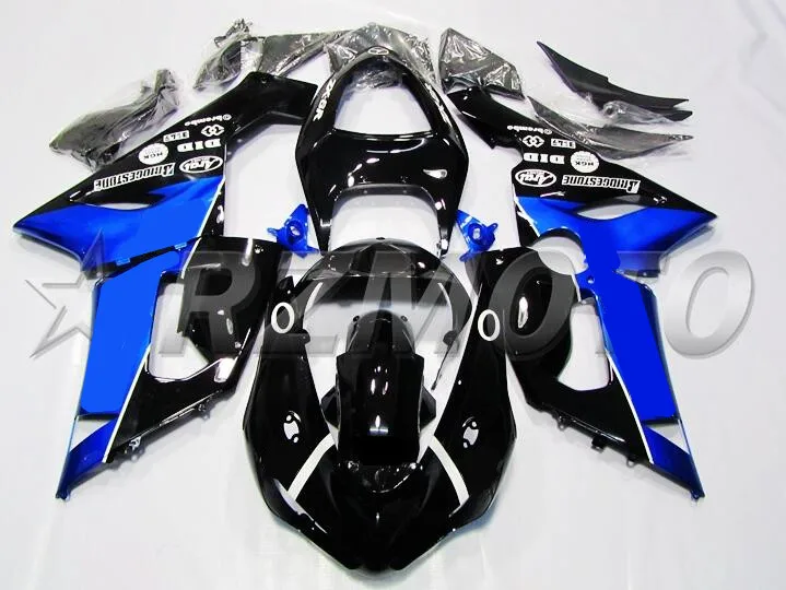 ABS обтекатель комплект подходит для Kawasaki ZX6R 2005 2006 Мотоцикл Обтекатели ZX-6R 05 06 ниндзя 636 Кузов Набор черный синий хороший