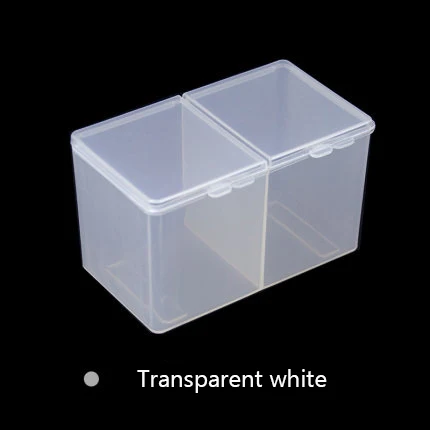 Transparent white Прозрачный дизайн ногтей двойной отсек Коробка для хранения лака ватный тампон коробка для хранения чехол Аксессуары Инструмент маникюрный набор пластик - Цвет: Transparent white