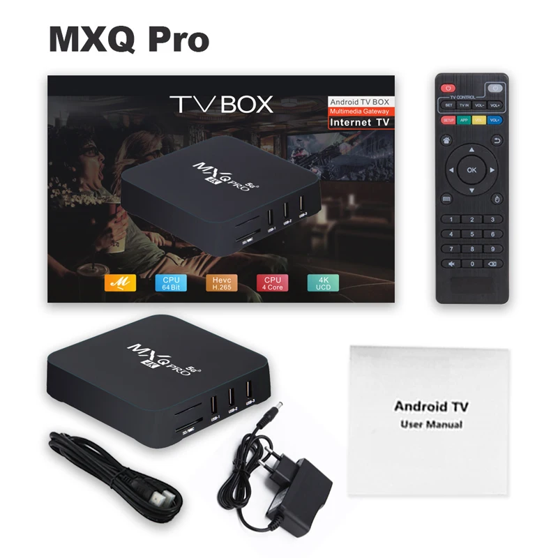 Приставка Смарт-ТВ MXQpro RK3229 на Android 7 1 2 4 x P HD 10 бит @ 60pfs H.265 4K ГГц/5 ГГц Wi-Fi Youtube |