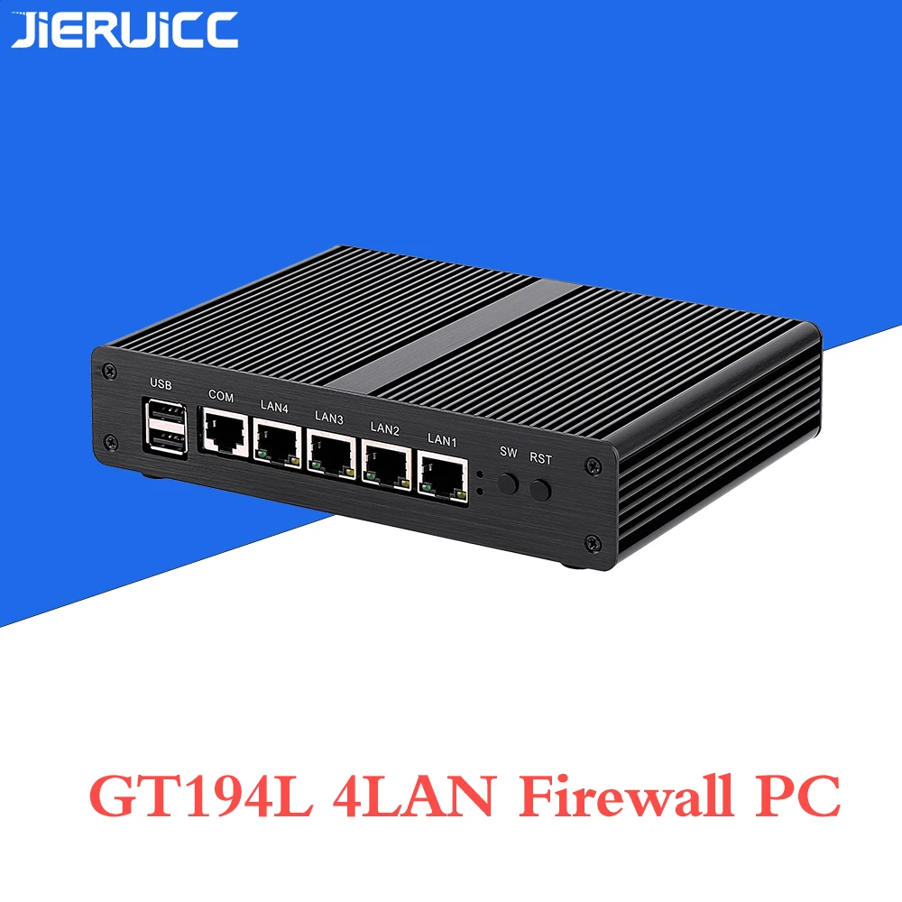 Безвентиляторный мини ПК pFsense Celeron J1900 Четырехъядерный 4 гигабитный межсетевой экран Router1 * COM. VGA дисплей