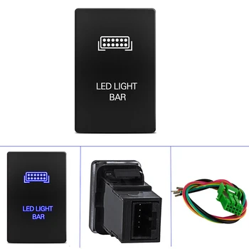 

Blue Waterproof Car Push Switch For Toyota Tundra 4Runner 2010-ON 32.5*22mm IP66 3Amp ON-OFF Light Bar Car Accessories