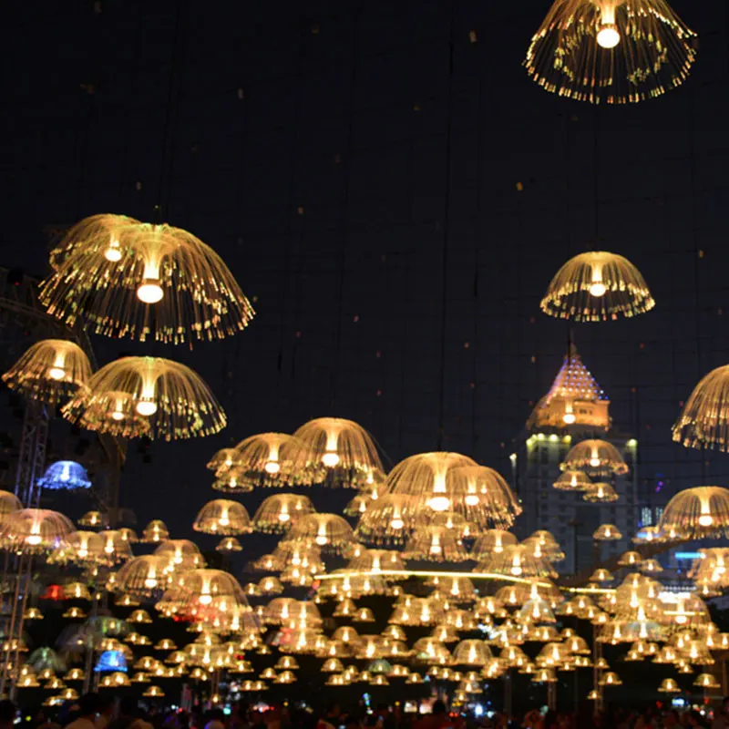 

LED Jellyfish Fairy Hanging Optical Fiber Light illumination lamp LED Holiday lighting garland christmas lights