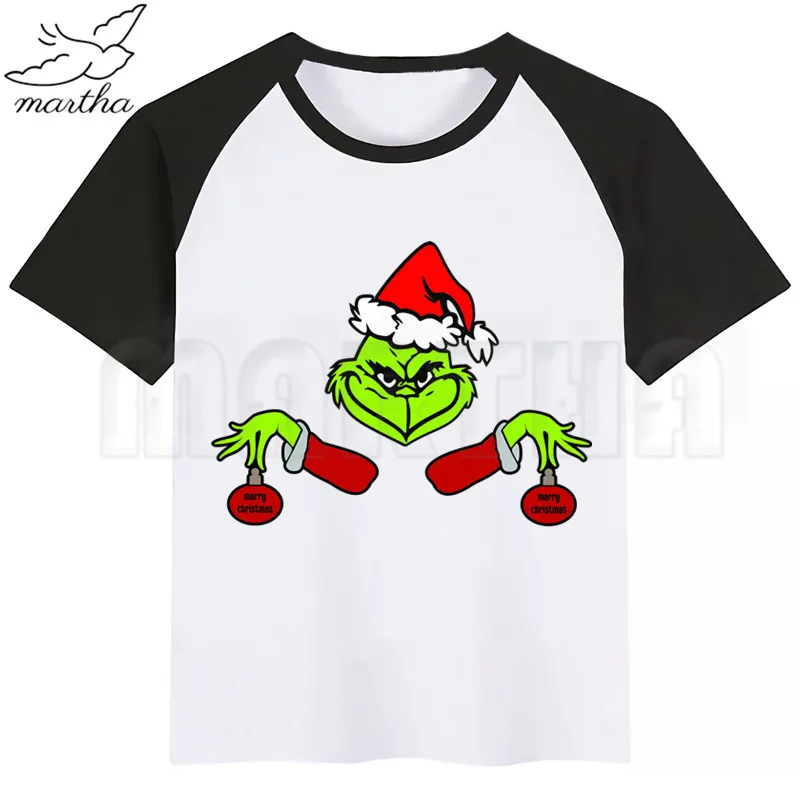Grinch/Новинка; футболка для мальчиков; рубашки для девочек с милым животным принтом; детская Удобная футболка с круглым вырезом; одежда с короткими рукавами для мальчиков и девочек