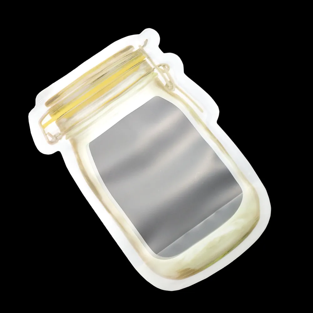 黄色自立磨砂梅森瓶袋 E