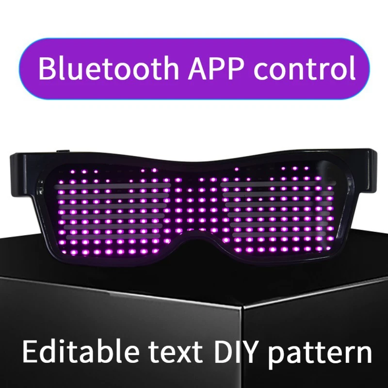 

Bluetooth Programmable Glasses Bar Dynamic Flashing LED Glasses Raves APP Customizable Light Up Glass USB Charging New